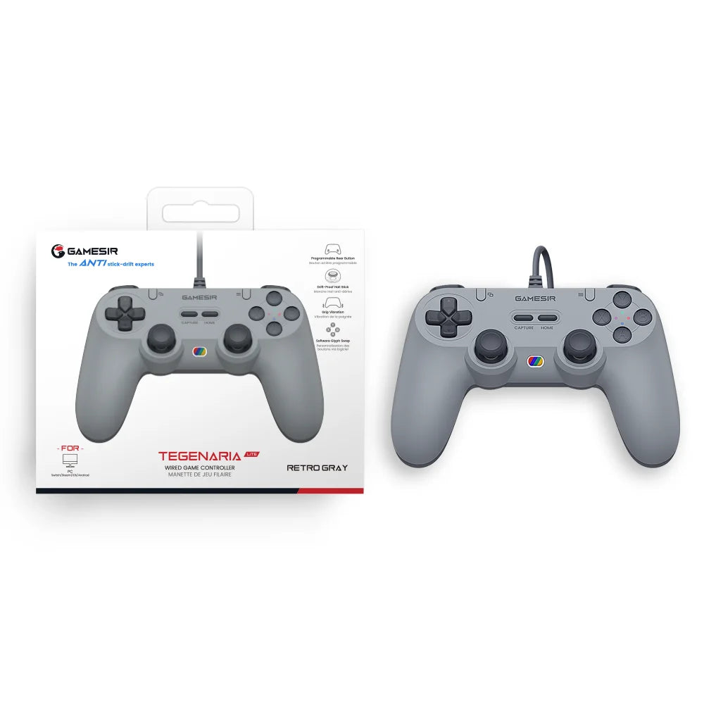 GameSir Tegenaria Lite Wired Controller Gamepad 1000Hz Hall Effect Joysticks Gamepad, Compatible with Switch 2/PC/Android/iOS