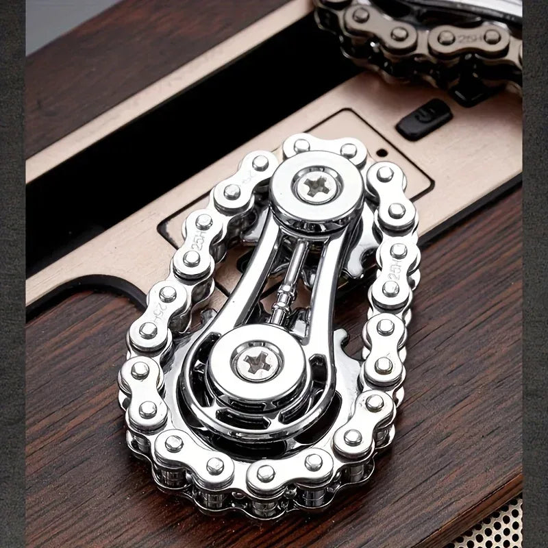 Metal Bike Chain Sprocket Fidget Spinner for Stress Relief