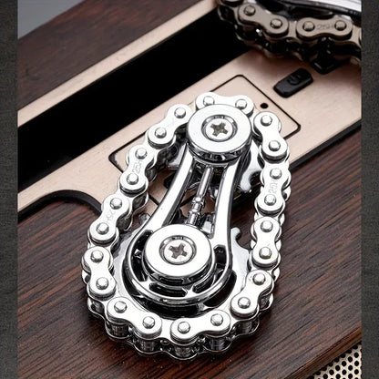 Metal Bike Chain Sprocket Fidget Spinner for Stress Relief