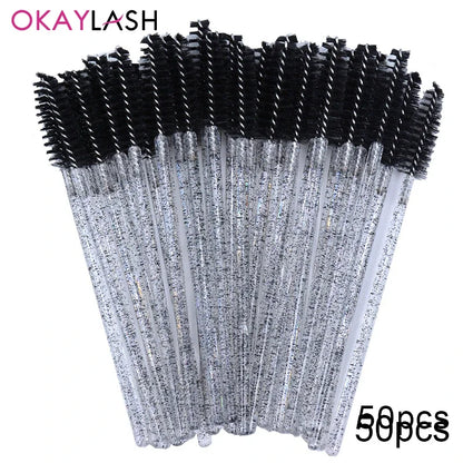 100pcs Disposable Eyelash Brushes – Spoolies & Mascara Wands