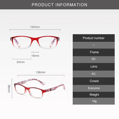 New Women Reading Glasses Vintage Printing Eyeglasses Frame Optical Computer Presbyopia Eyewear +1.0 +1.5 +2.0 +2.5