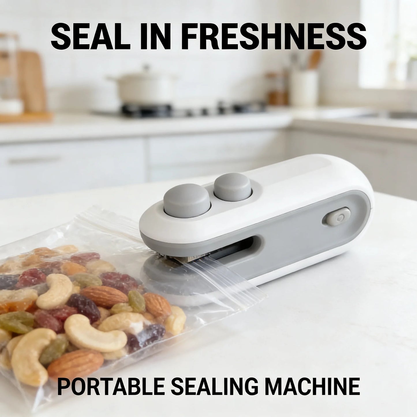 Rechargeable 2-in-1 Mini Heat Sealer With Cutter Portable Bag Sealer For Food Snacks Kitchen Storage
