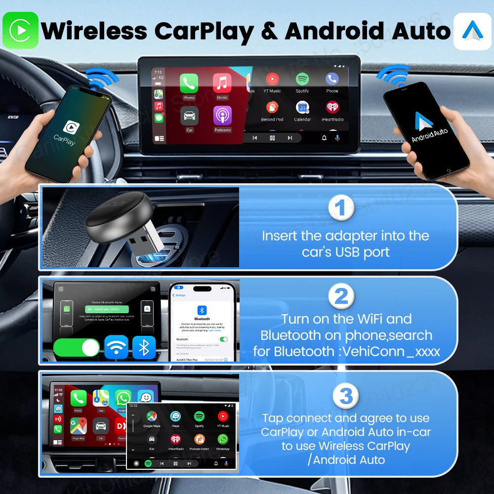 CarlinKit 5.0 Mini Ultra &Mini 5 Pro Wireless Adapter Wireless CarPlay &Android Auto USB Dongle For Cars Wireless Auto Connect