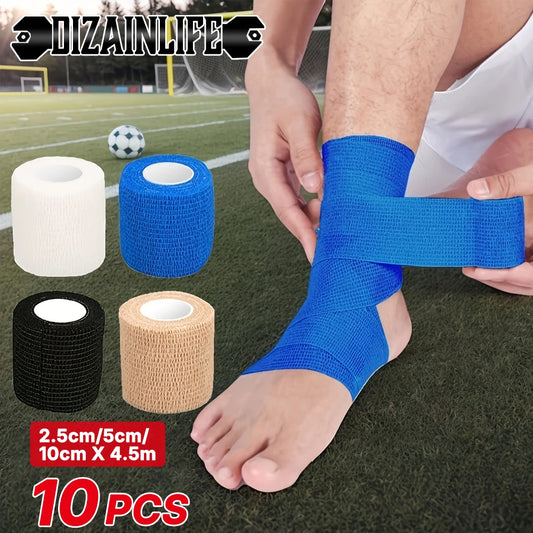 10pcs 2.5/5/10cm Non-Woven Universal Fit for Sports Elastic Foot Support Joint Protection Self-Adhesive Athletic Tape Bandage