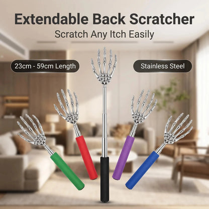 Portable Extendable Back Scratcher Stainless Steel Telescoping Back Scratcher for Both Human and Pets Extendable Back Massager