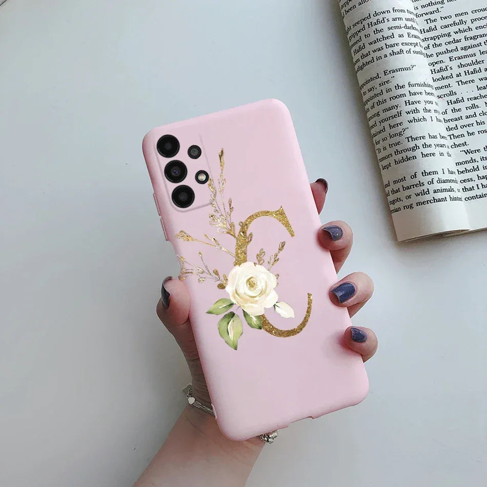 Flower Alphabet Soft TPU Case for Samsung Galaxy A Series