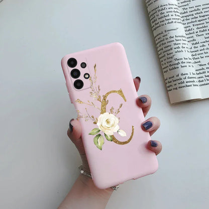 Flower Alphabet Soft TPU Case for Samsung Galaxy A Series