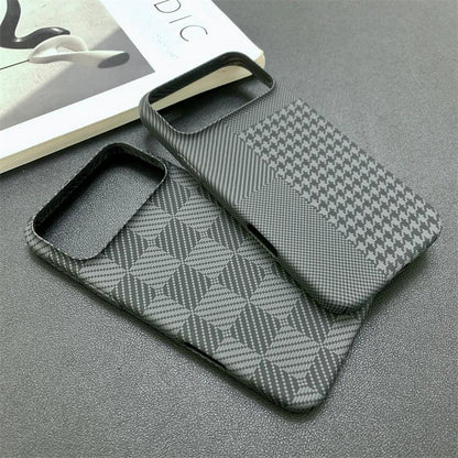iPhone Slim Carbon Fiber Checkered Matte Case