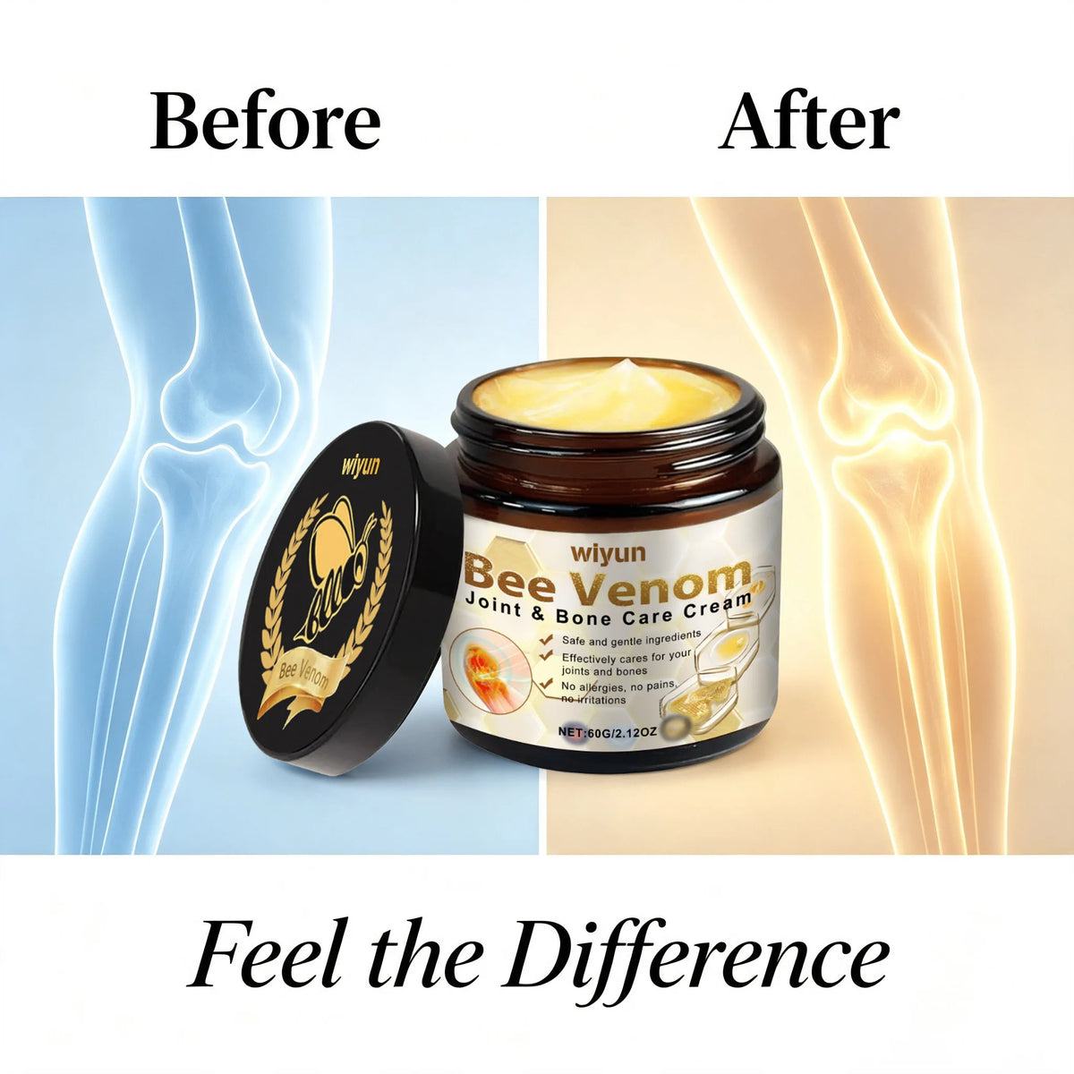 Bee Venom Joint Muscle Soothing Cream For Tech Neck Keyboarder Wrist Mouse Wrist Bee Venom Joint Care Fast Acting Non-Greasy Muscle Relaxation Massage Cream For Office Worker Post-Workout Recovery