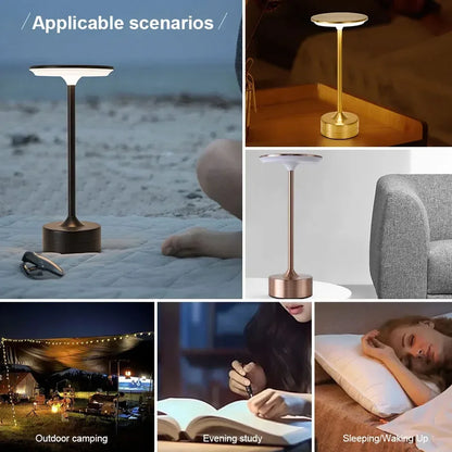 LED Table Lamp Touch Sensor Night Light USB Rechargeable Portable Bedroom Night Light Wireless Reading Lamp Restaurant Hotel Bar - Urbizia