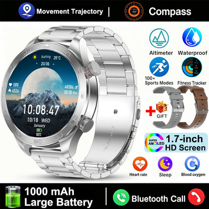 New GPS Track Smart Watch Men AMOLED Screen Outdoor Sports Fitness Heart Rate Compass IP68 Waterproof Bluetooth Call Smart Watch