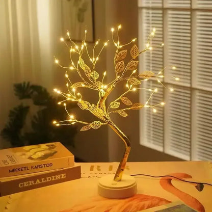 Table Tree Night Light USB/Battery Powered Touch Switch Artificial Bonsai Cherry Blossom Desktop Tree LED Lamp Light Decoration - Urbizia