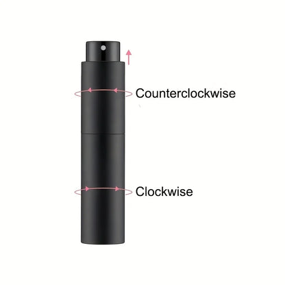 10ml Travel Perfume Sprayer, Refillable Cologne Container, Empty Dispenser Spray Bottle for Mini Sprayer Size (Black)