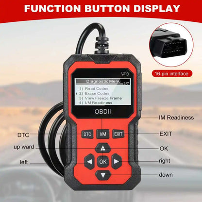 V410 OBD2 Car Diagnostic Scanner – All-in-One Diagnostic Tool for Identifying and Troubleshooting Vehicle Issues.
