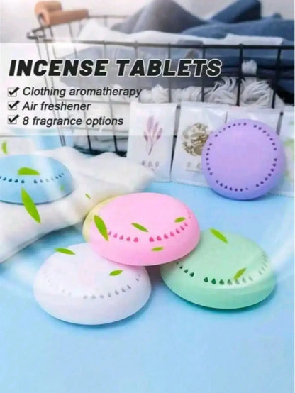 10pcs Long-Lasting Fragrant Air Fresheners, With Included Holders - Solid Color Scented Air Freshener Sheets For Home, Car, Bathroom, Bedroom, Closet And Toilet (Random Color Holders Included)