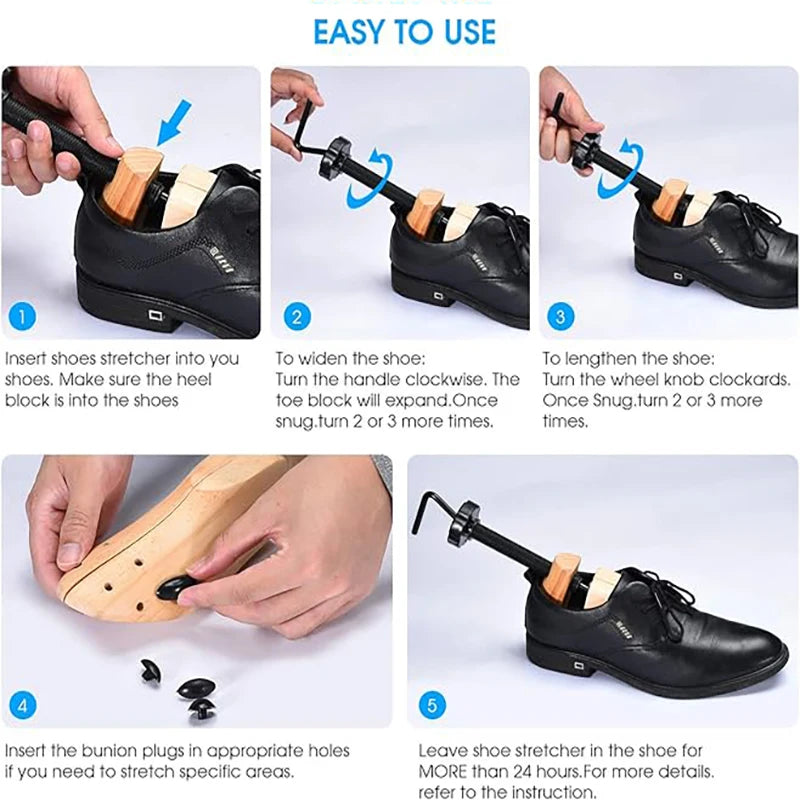 Shoe Trees Wooden Shoe Stretcher,Adjustable in Length and Width Size for Men and Women, Wood Shaper Stretches Length & Width