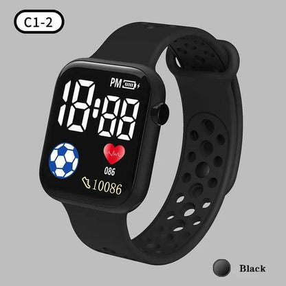 YIKAZE Kids Watches LED Digital Kids Watch Silicone Strap Cartoon Electronic Wristwatch Sports Clock for Boys and Girls Gifts