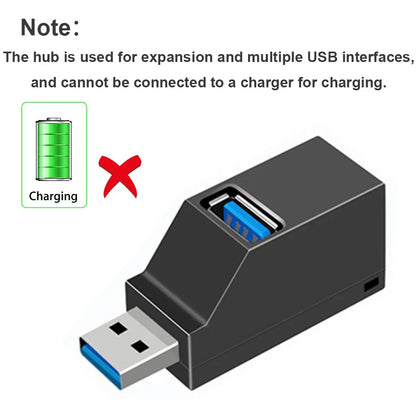 USB 3.0 1-to-3 Port Mini Hub Adapter Splitter