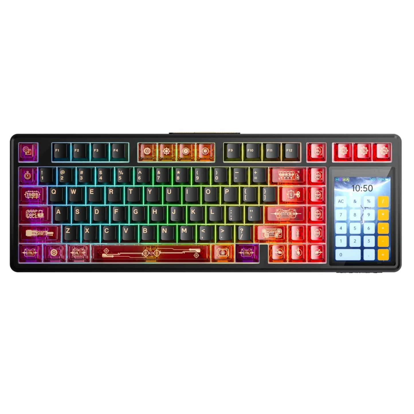 AULA L99 75% Gasket-Mounted Tri-Mode Wireless Mechanical Gaming Keyboard with Interactive 3.98-inch IPS Screen & RGB Backlight