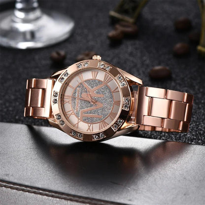 Luxury Women's Watch Fashion 2025 Diamonds TVK Quartz Watch Business Stainless Steel Gold Ladies Clock Gift Wristwatch