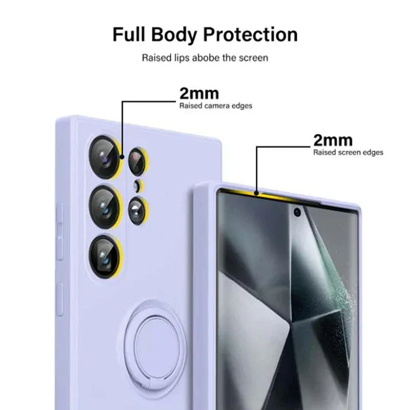 Silicone Ring Holder Kickstand Case for Samsung Galaxy