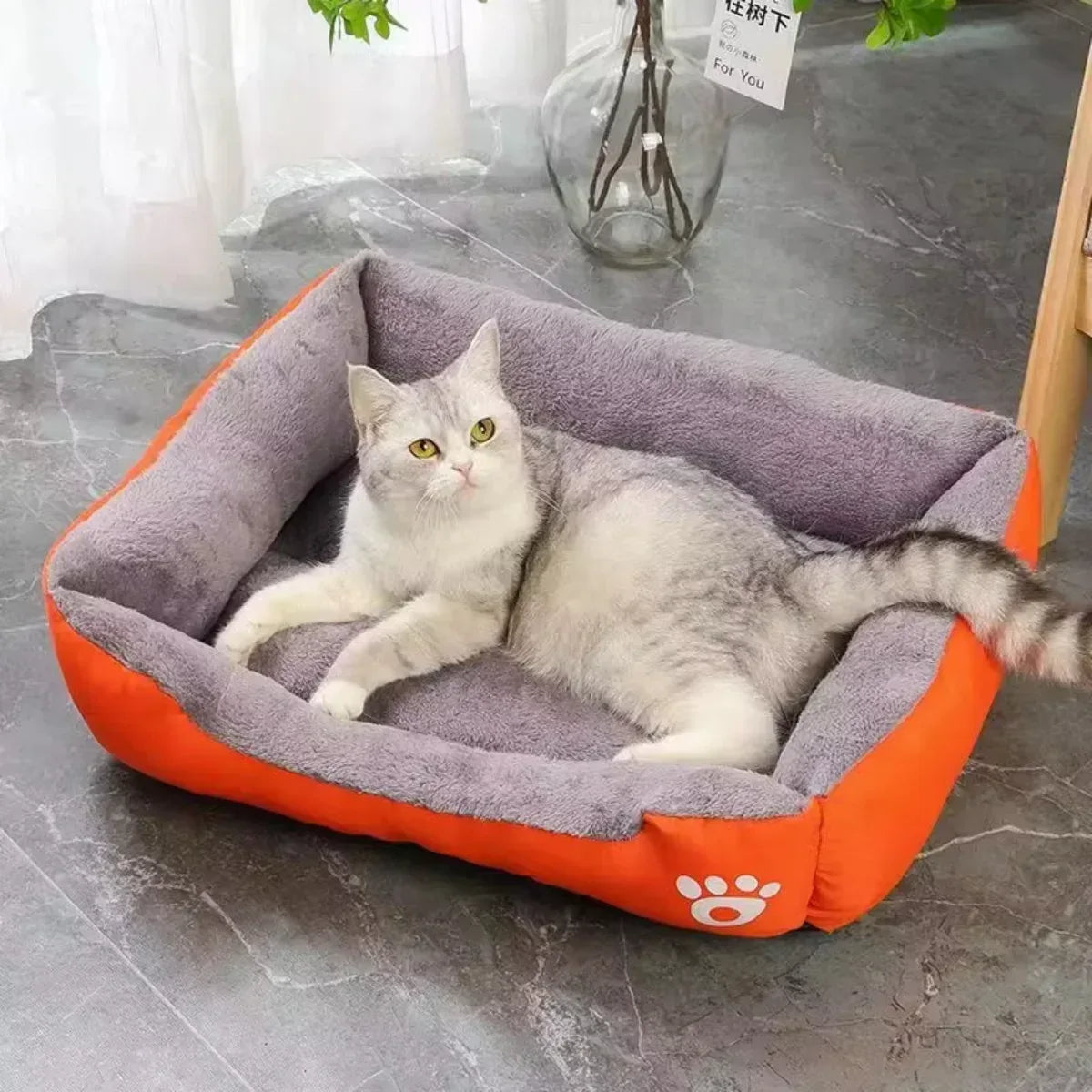 Color Square Winter Soft Warm House for Dog Bed for Dog Mat Waterproof Cat Bed Pet Bed for Large Medium Small Dog House - Urbizia