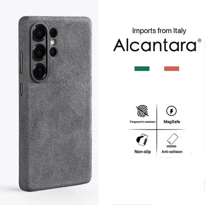 Genuine Italy Alcantara Leather Magnetic Case for Samsung S26 Ultra S26+ Plus with Magsafe Super Car Luxury Phone Back Cover