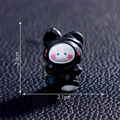Miniature Halloween Resin Figurines – 3D Horror Raven, Tombstone, Ghost & Skull Ornaments