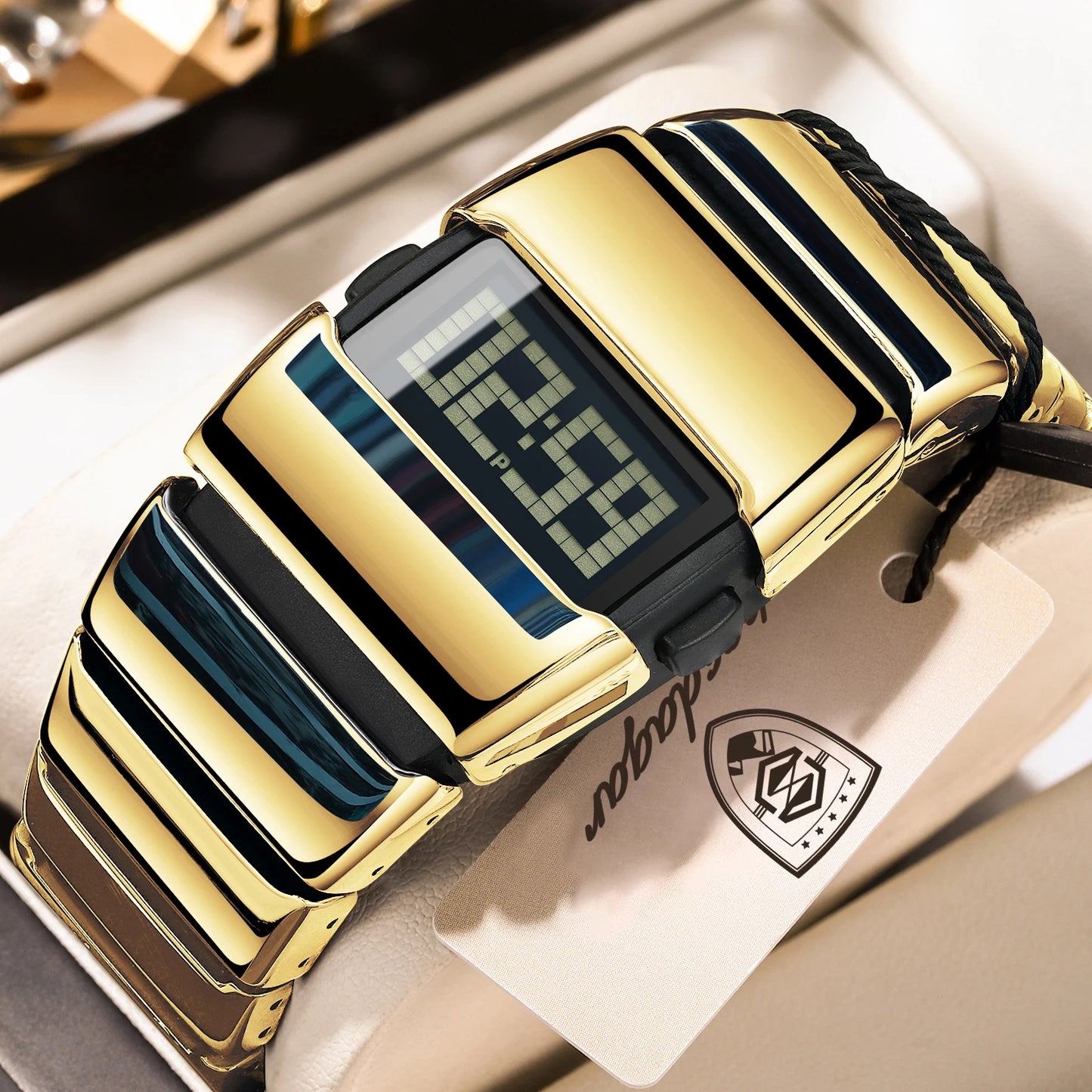 POEDAGAR Top Original LED Men Watch Waterproof Week Calendar Alarm Man Wristwatch Sport Stainless Steel Electronic Men's Watches