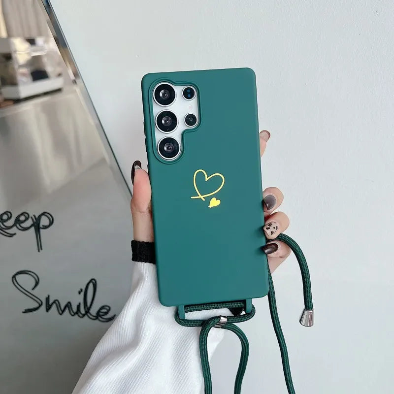 Candy Color Crossbody Lanyard Shockproof Phone Case