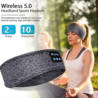Bluetooth Headband Headphones Wireless Music Sports Hairband Running Fitness Sweatband Earphones Soft Sleeping Eye Mask Headset - Urbizia