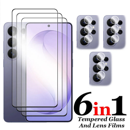 6in1 For Samsung Galaxy S26 Ultra Glass for S26 S26+ S26 Ultra Tempered Glass 2.5D Full Cover Screen Protector and Lens Film