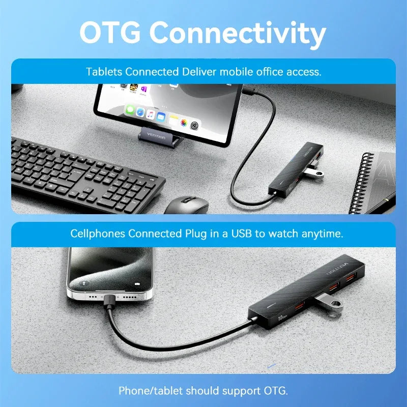 5-in-1 USB-C Hub 10Gbps High-Speed Multiport Adapter