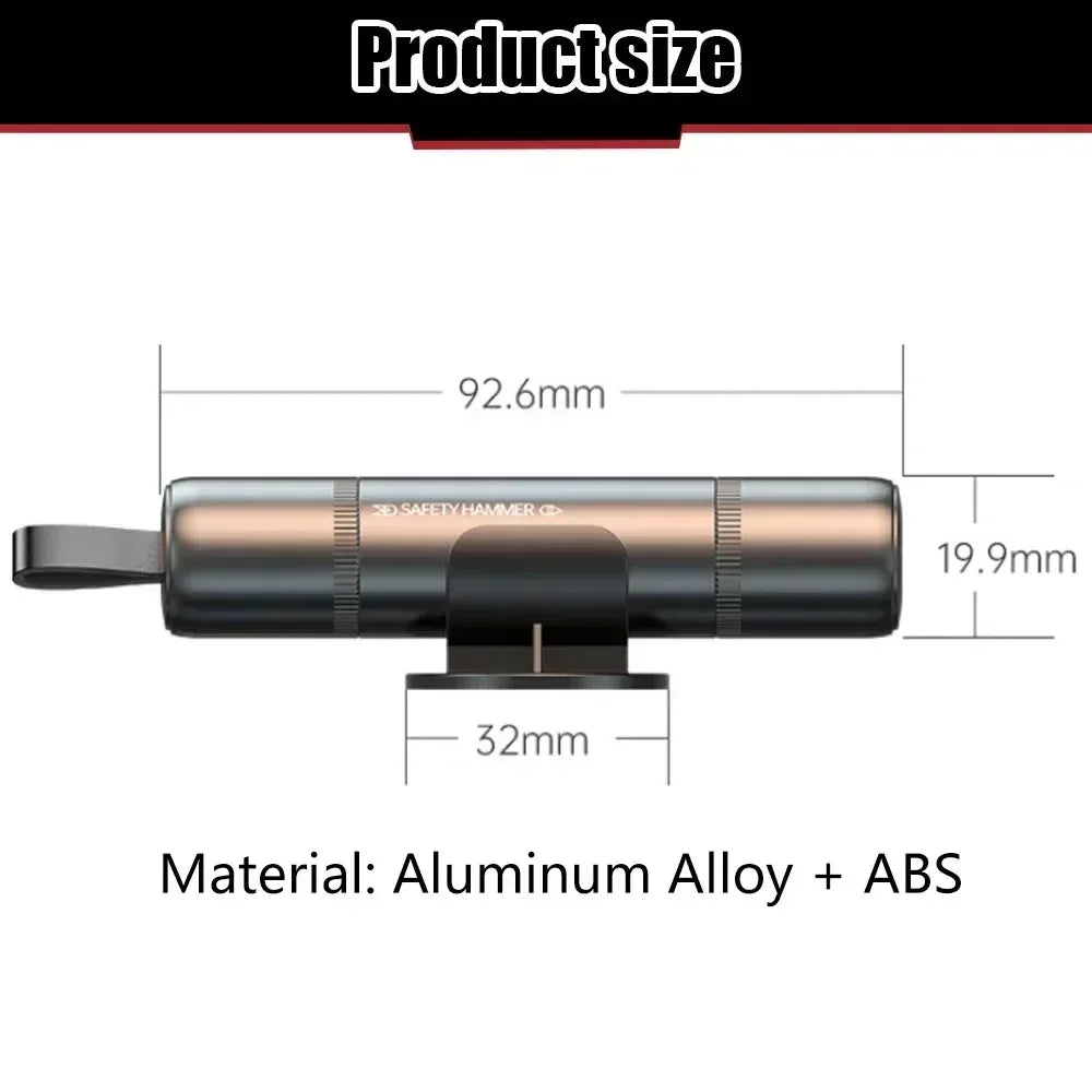 Aluminum Alloy Car Safety Rescue Hammer Automatic Seat Belt Cutter Window Breaker Emergency Rescue Tool - Urbizia