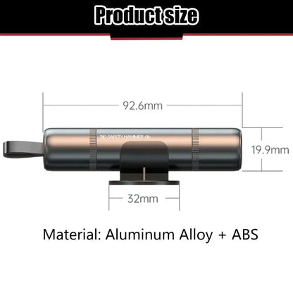 Aluminum Alloy Car Safety Rescue Hammer Automatic Seat Belt Cutter Window Breaker Emergency Rescue Tool - Urbizia
