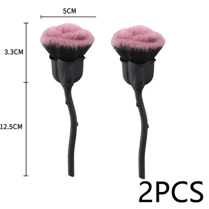 Flower Nail Brush for Manicure Gold Rose Shape Nail Art Brushes Round Small UV Gel Polish Powder Cleaning Tools Nail Accesories