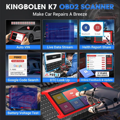 Lifetime Free Update KINGBOLEN K7 ALL System Car Diagnostic Tools ECU Coding Active Test 28 Resets PK LAUNCH X431 CRP919E BT