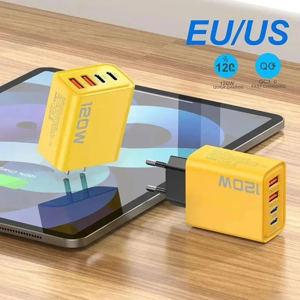4-Port USB-C Quick Charger PD 120W - Urbizia