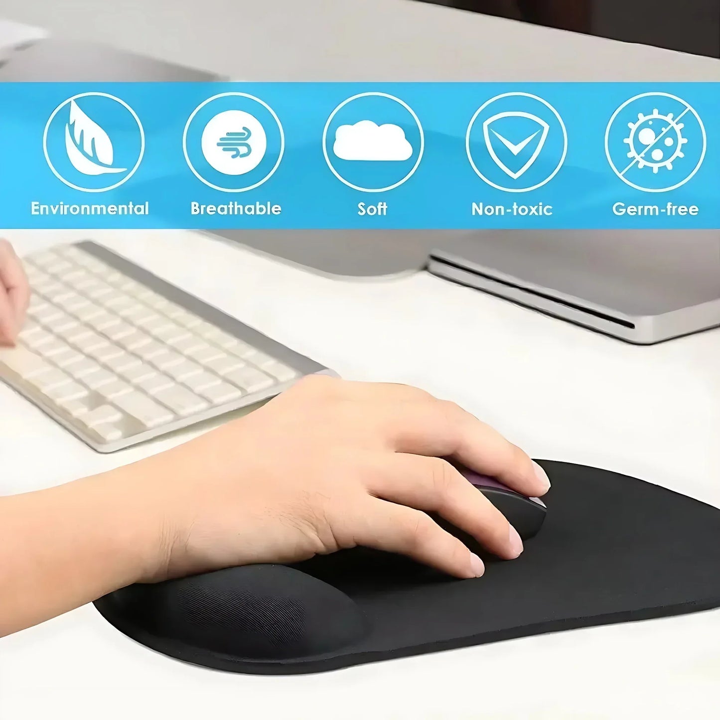 Ergonomic Wrist Rest Mouse Pad for PC & Laptop
