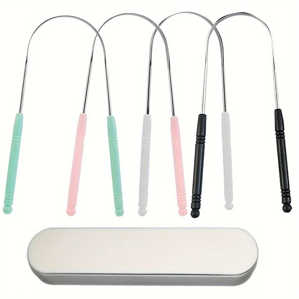 1PCS Stainless Steel Tongue Scraper Oral Tongue Cleaner Brush Tongue Toothbrush Oral Hygiene High Quality Tounge Scraper