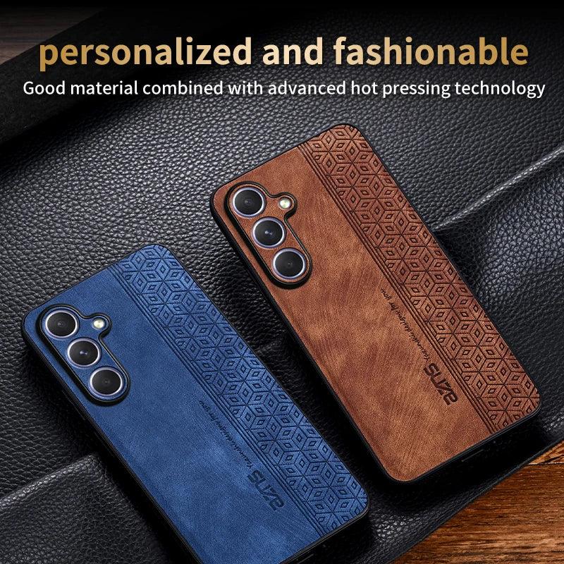 Matte Leather Shockproof Back Case for Samsung Galaxy S25