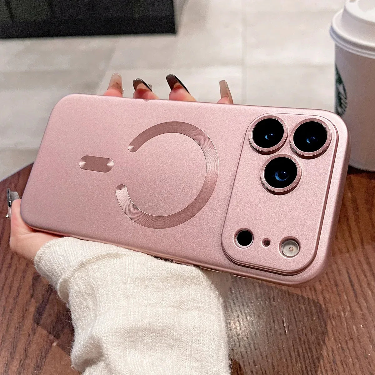 Metallic Paint MagSafe Soft Case for iPhone Wireless Charge