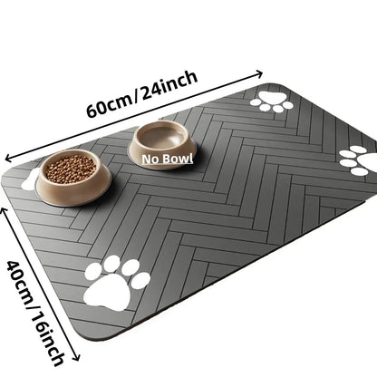 S（little kitten ）、M、L bsorbent Pet Feeding Mat, Waterproof Placemat for Dog & Cat Food & Water Bowls, Quick-Dry Rubber Backing - Urbizia