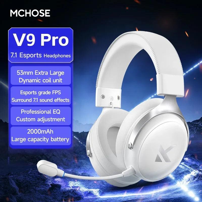 MCHOSE V9 Pro Gaming Headset Wireless 7.1 Channel Surround Sound Three Mode Low Latency Noise Canceling Mic for PS5 PC SWITCH