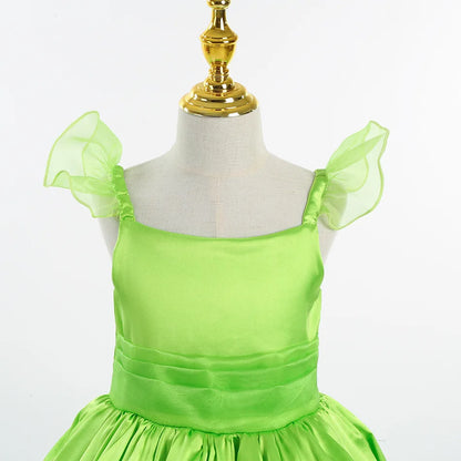 Girls Flower Fairy Dress – Kids Princess Costume with Wings, Halloween & Party Tinkerbell Dress
