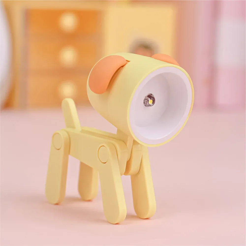 LED Night Light Mini Folding Desk Lamp Cute Pet Lights Dog Deer Portable Night Light Student Living Room Decor Gift - Urbizia