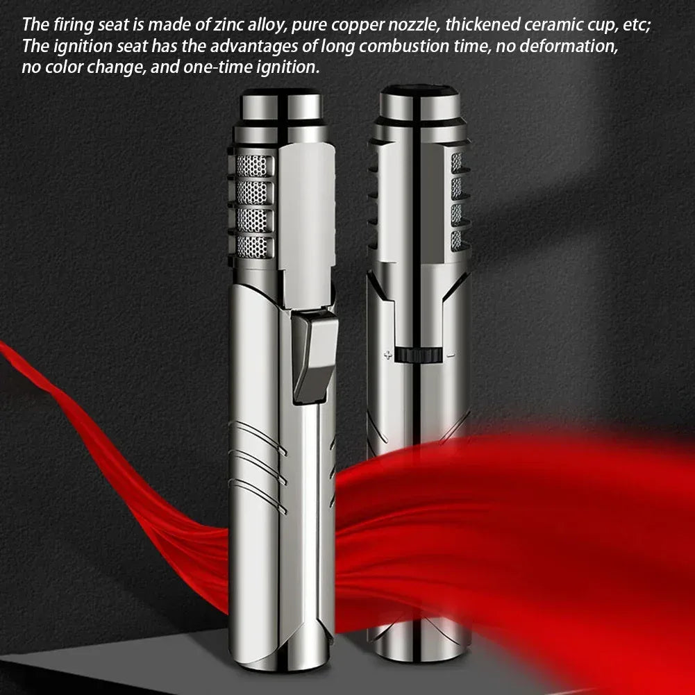 Torch Lighters Straight Jet-Flame Butane Lighter 18cm Portable Brightfire with Lock for Camping BBQ Cooking - Urbizia