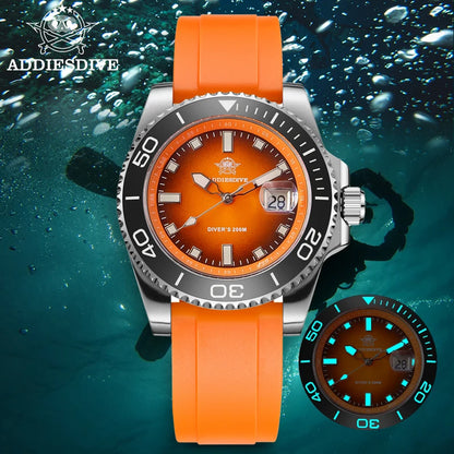 ADDIESDIVE Men's Watch Quartz Stainless Steel Diving Watch 200M Super Luminous Luxury Watch Reloj Hombre NEW Watch Reloj Hombre