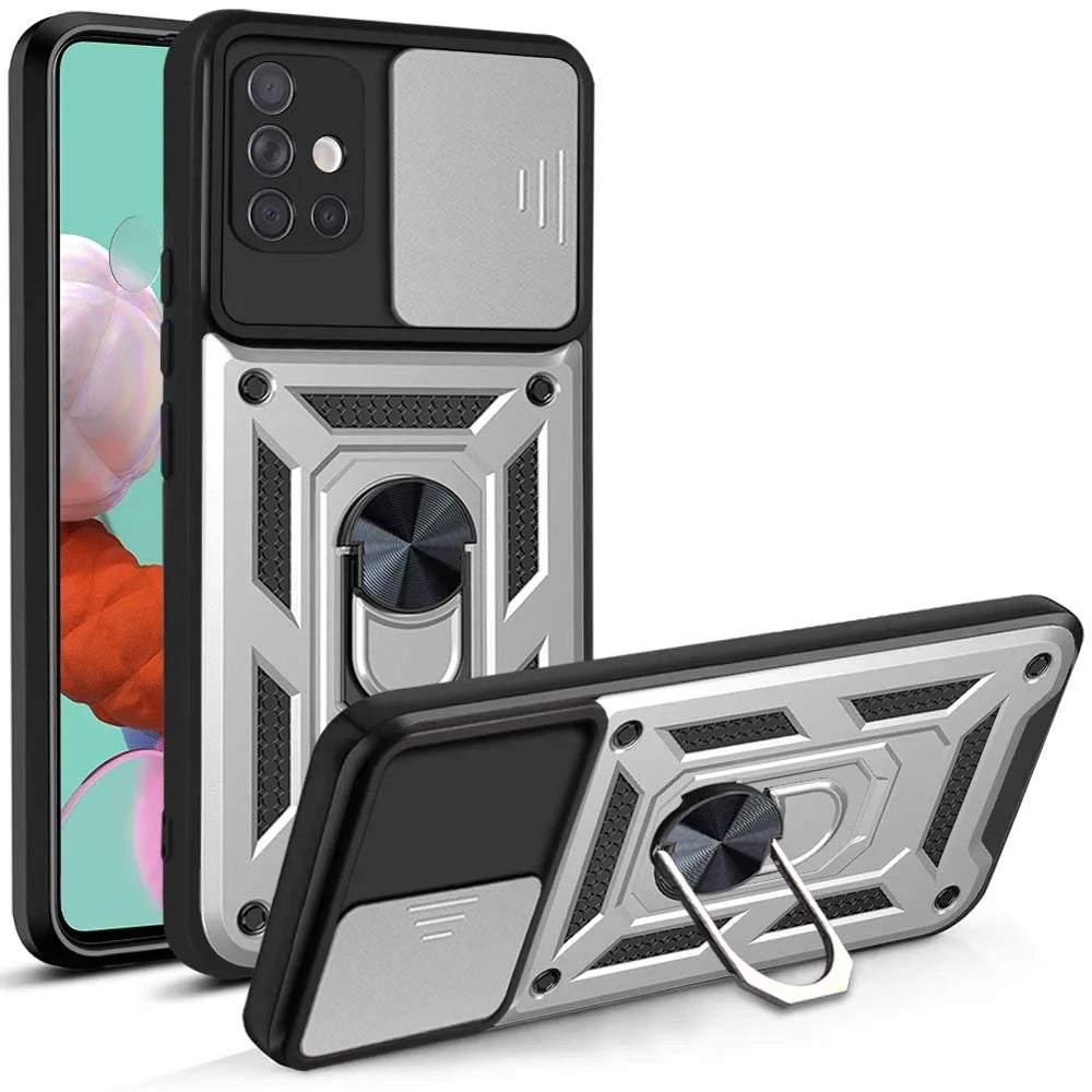 Case For Samsung Galaxy A71 A51 A73 A72 A53 A52 A33 A32 A34 A35 A23 A24 A25 Slide Camera Protector 360 Ring Armor PC Hard Cover