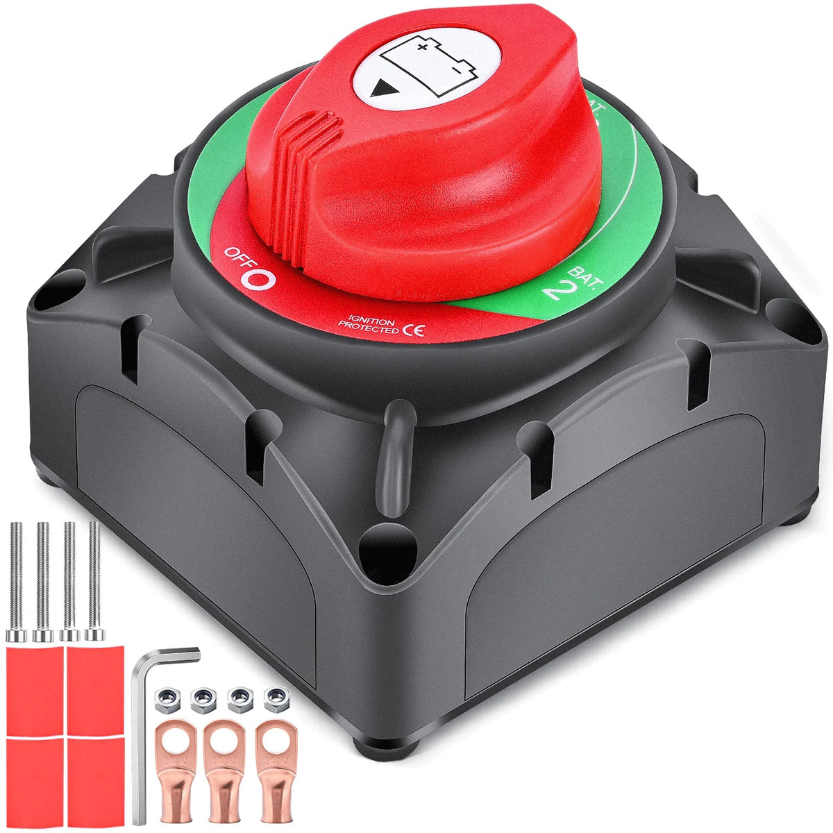 Battery Switch Both-Off 12V-48V High Current Heavy Duty Battery Power Cut Master Switch Disconnect Isolator for Truck Trailer RV
